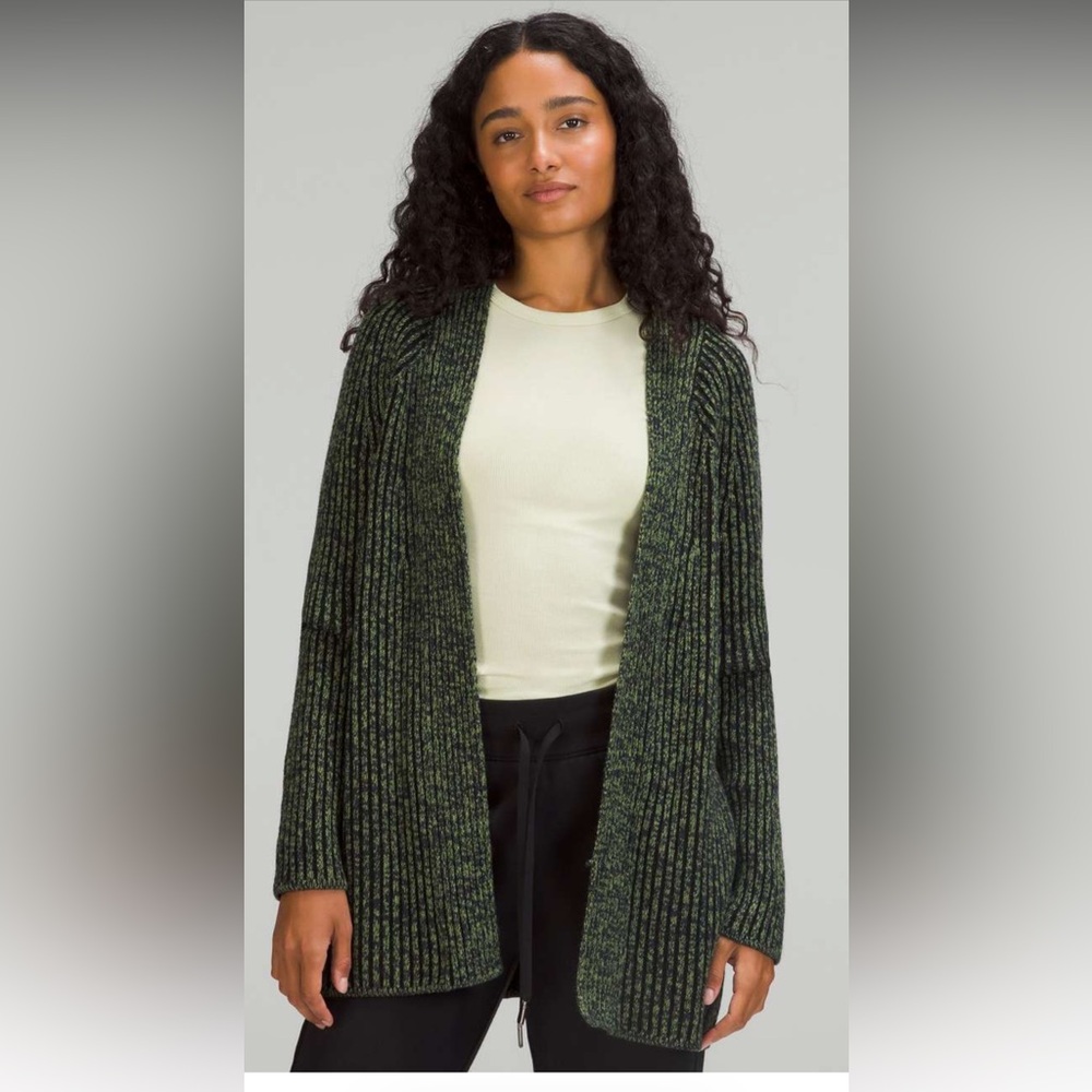 Green and Black Ribbed Women's Lululemon Sweater